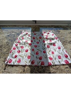 Size 4 EP PRO Skort Ivory All-Over Red Tulips Floral Skirt Golf Tennis Pickeball